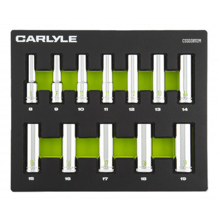 12pc 3/8 Drive 12 point deep socket set 8mm to 19mm