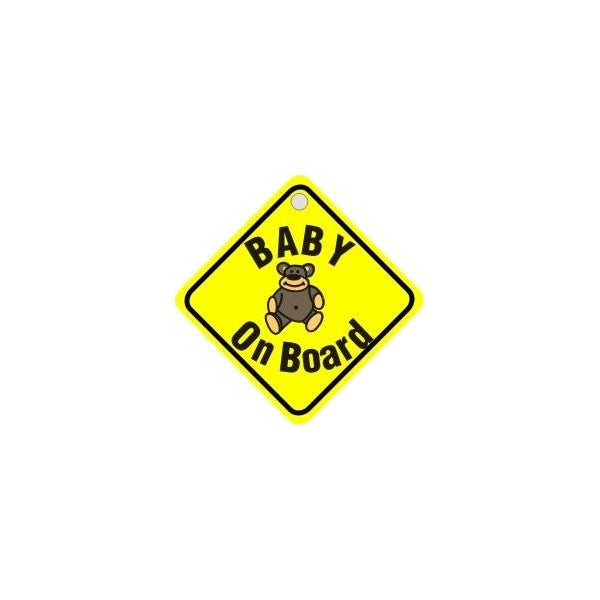 Suction Cup Diamond Sign - Yellow - Baby On Board