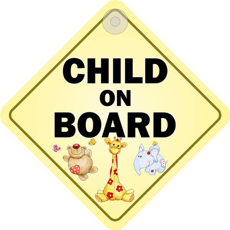 Suction Cup Diamond Sign - Child on board