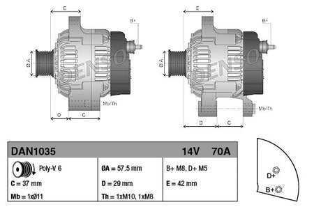 Denso DAN1035 Alternator - 3