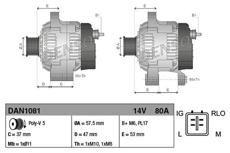 Denso DAN1081 Alternator - 3