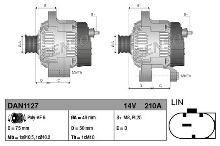 Denso DAN1127 Alternator - 4