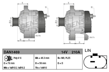 Denso DAN1469 Alternator - 3