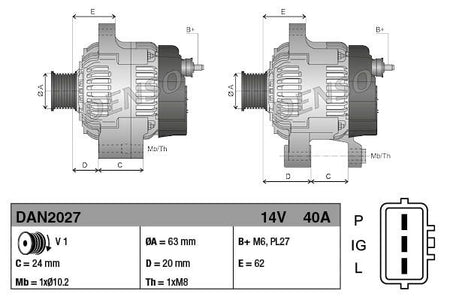 Denso DAN2027 Alternator - 3