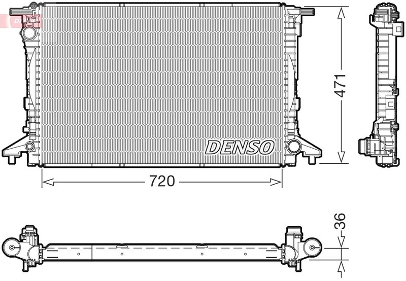 Denso DRM02047 Radiator, engine cooling - 1