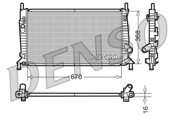 Denso DRM10075 Radiator, engine cooling - 1