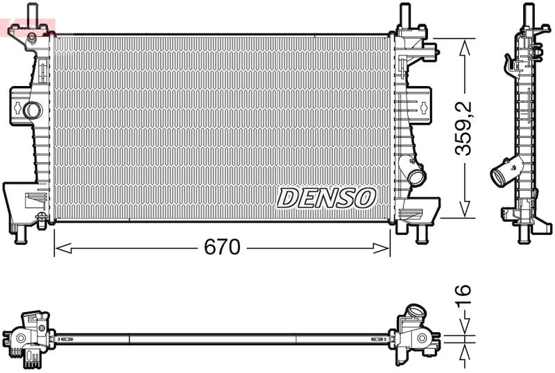 Denso DRM10114 Radiator, engine cooling - 1