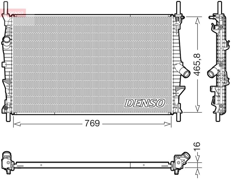 Denso DRM10124 Radiator, engine cooling - 1