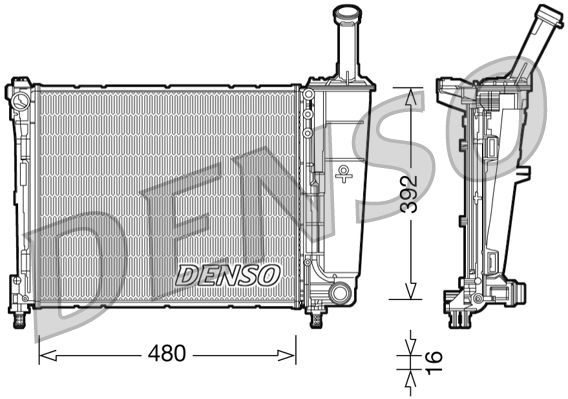 Denso DRM13016 Radiator, engine cooling - 1