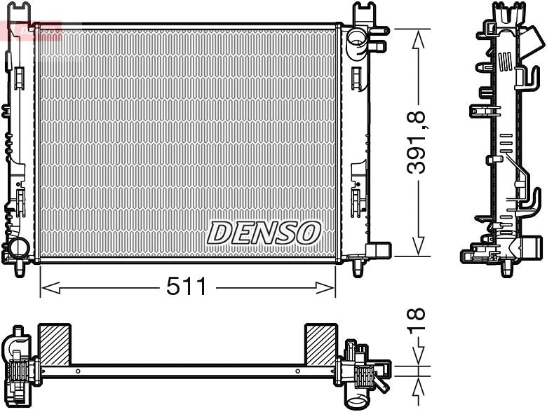 Denso DRM37002 Radiator, engine cooling - 1