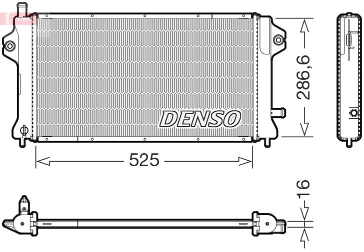 Denso DRM46077 Radiator, engine cooling - 1