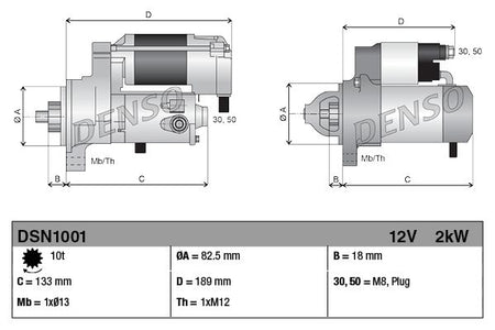 Denso DSN1001 Starter - 3