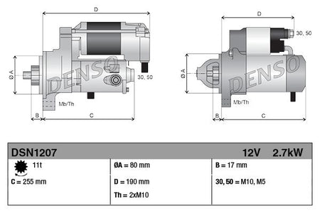 Denso DSN1207 Starter - 3