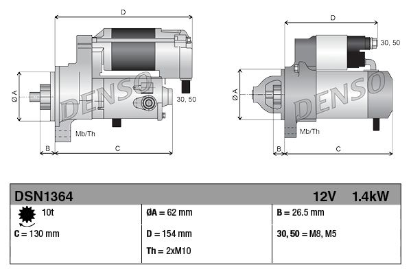 Denso DSN1364 Starter - 3