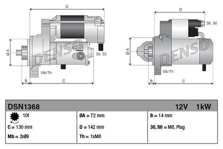 Denso DSN1368 Starter - 3