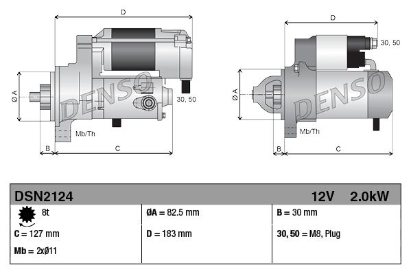 Denso DSN2124 Starter - 3