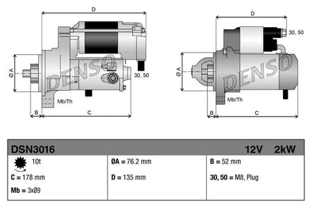 Denso DSN3016 Starter - 3