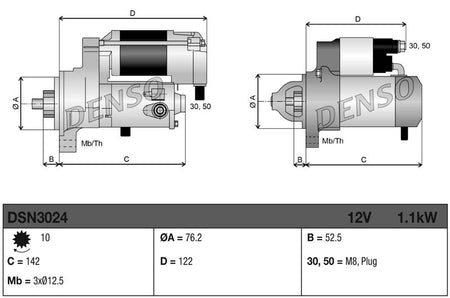 Denso DSN3024 Starter - 3