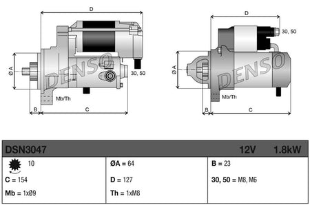 Denso DSN3047 Starter - 3