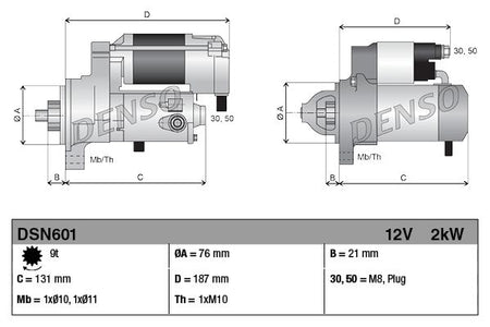 Denso DSN601 Starter - 3
