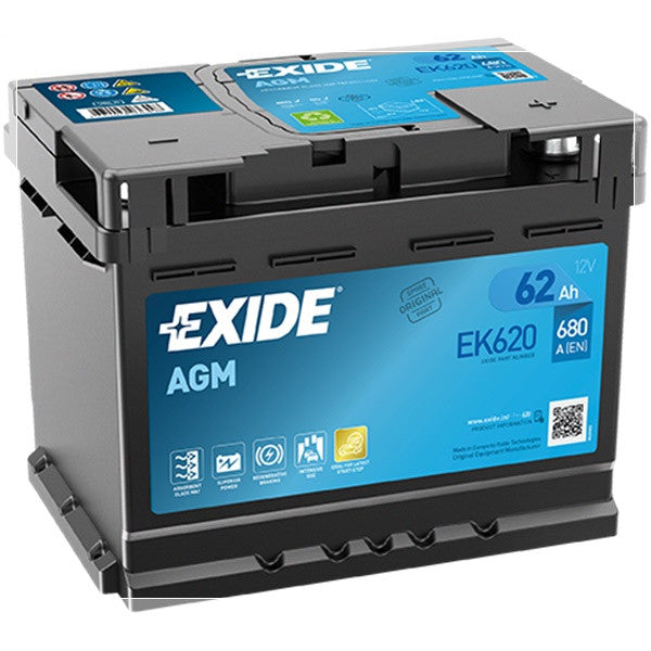 Exide AGM Battery  - 12 V - 62Ah - 680CCA