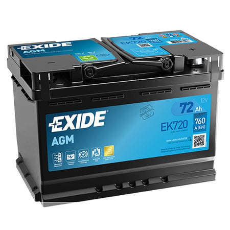 Exide AGM Battery  - 12 V - 72Ah - 760CCA