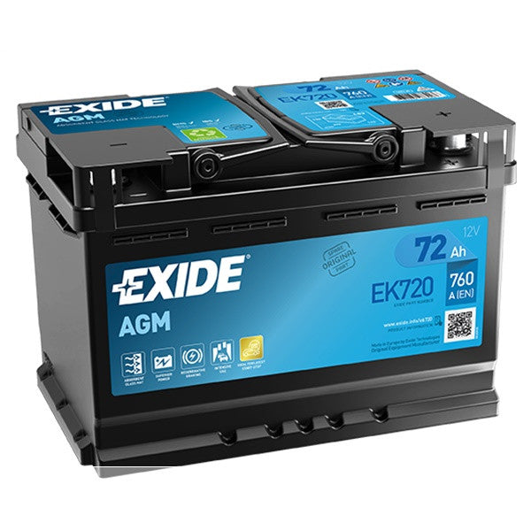 Exide AGM Battery  - 12 V - 72Ah - 760CCA