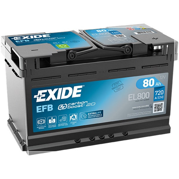 Exide EFB Battery  - 12 V - 80Ah - 800CCA