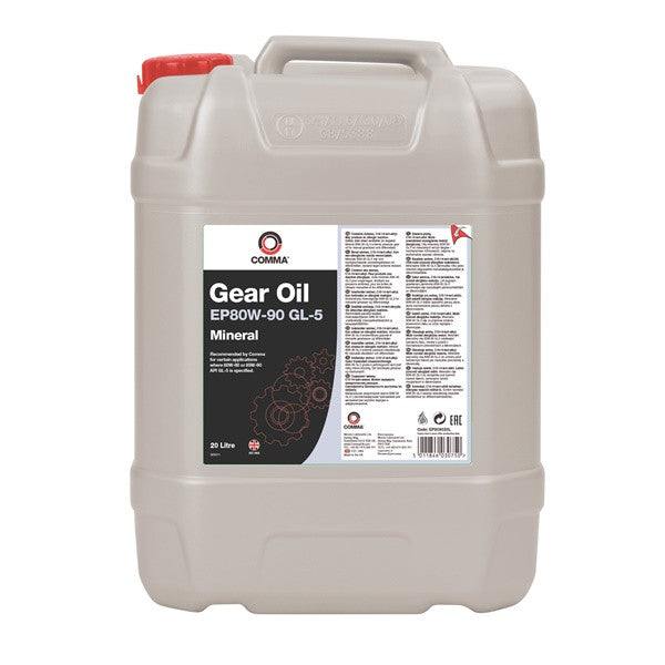 Comma Gear Oil - Ep80W-90 Gl-5 Fluid - 20 Litre