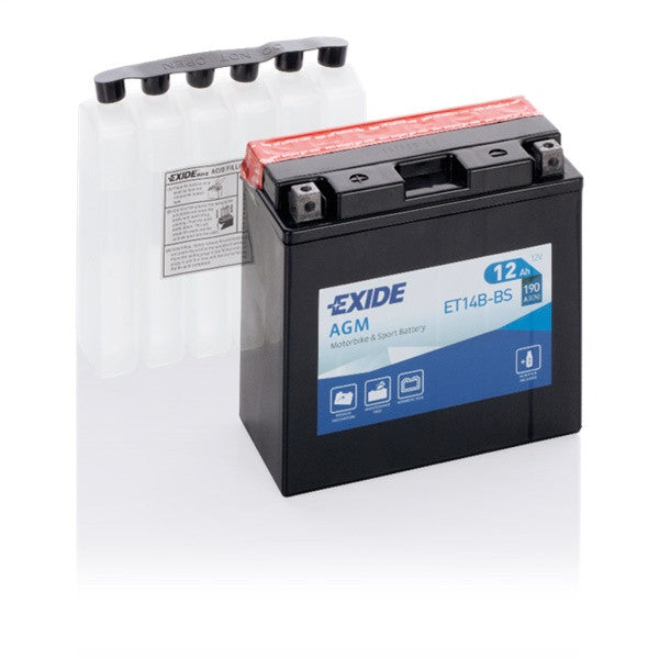 Exide Motorcycle Battery  - 12 V - 12Ah - 190CCA