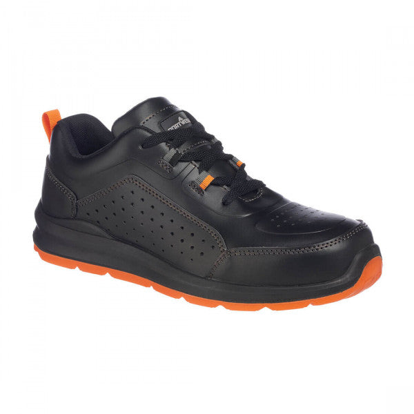 FC09 - Portwest Compositelite Perforated Safety Trainer S1P Black & Orange