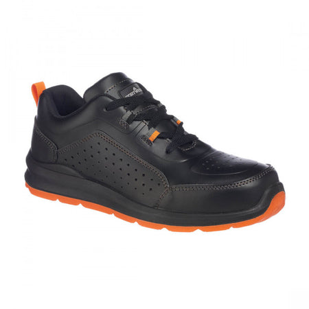 FC09 - Portwest Compositelite Perforated Safety Trainer S1P Black & Orange
