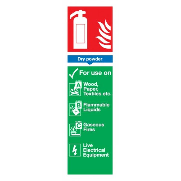 Dry Powder Extinguisher Sign - Rigid Polypropylene - 300mm x 100mm