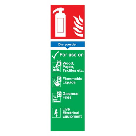 Dry Powder Extinguisher Sign - Rigid Polypropylene - 300mm x 100mm