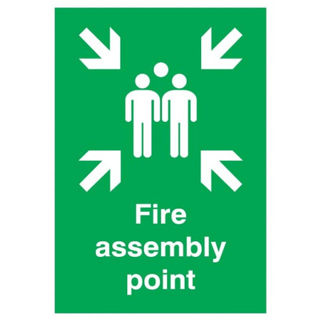 Fire Assembly Point Sign - Rigid Polypropylene - 420mm x 297mm
