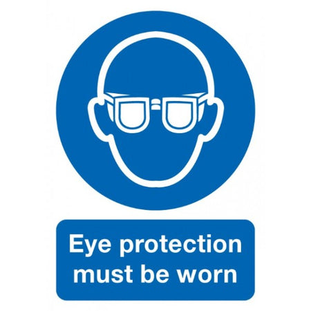 Eye Protection Must Be Worn Sign - Rigid Polypropylene - 297mm x 210mm