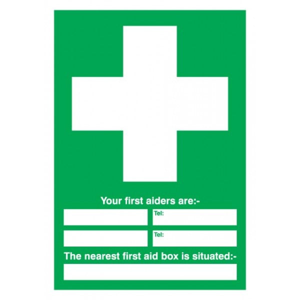 First Aider Awareness Sign - Rigid Polypropylene - 297mm x 210mm
