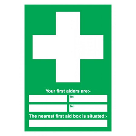 First Aider Awareness Sign - Rigid Polypropylene - 297mm x 210mm