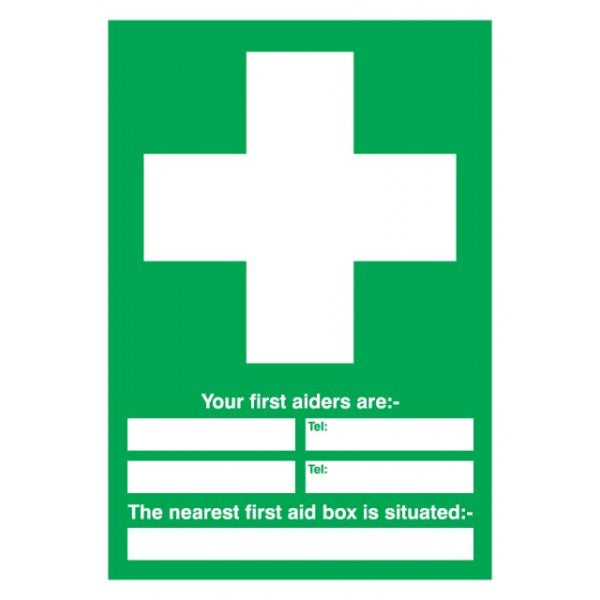 First Aider Awareness Sign - Rigid Polypropylene - 210mm x 148mm