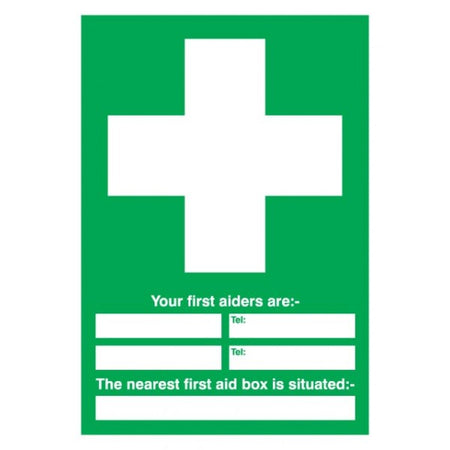 First Aider Awareness Sign - Rigid Polypropylene - 210mm x 148mm