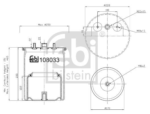 Febi 108033 Bellow, air suspension - 1