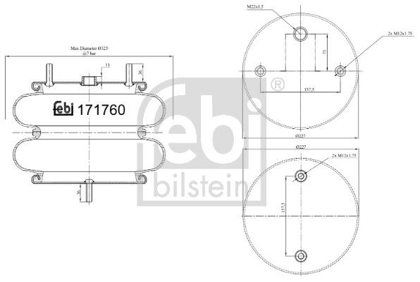 Febi 171760 Bellow, air suspension - 1
