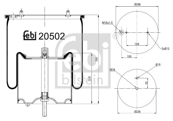 Febi 20502 Bellow, air suspension - 1