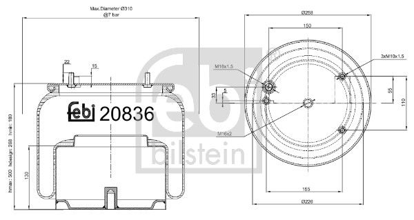 Febi 20836 Bellow, air suspension - 1