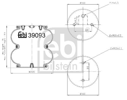 Febi 39093A Bellow, air suspension - 1