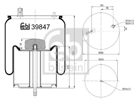 Febi 39847 Bellow, air suspension - 1