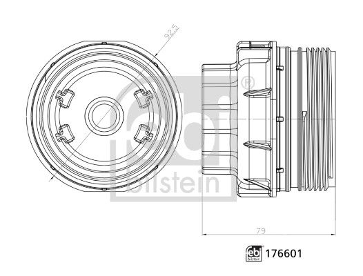 Febi Plus 176601 Cap, oil filter housing - 3