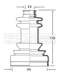 First Line FCB2038 Bellow Kit, drive shaft - 1