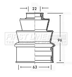 First Line FCB2197 Bellow Kit, drive shaft - 1