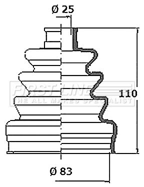 First Line FCB2363R Bellow Kit, drive shaft - 1